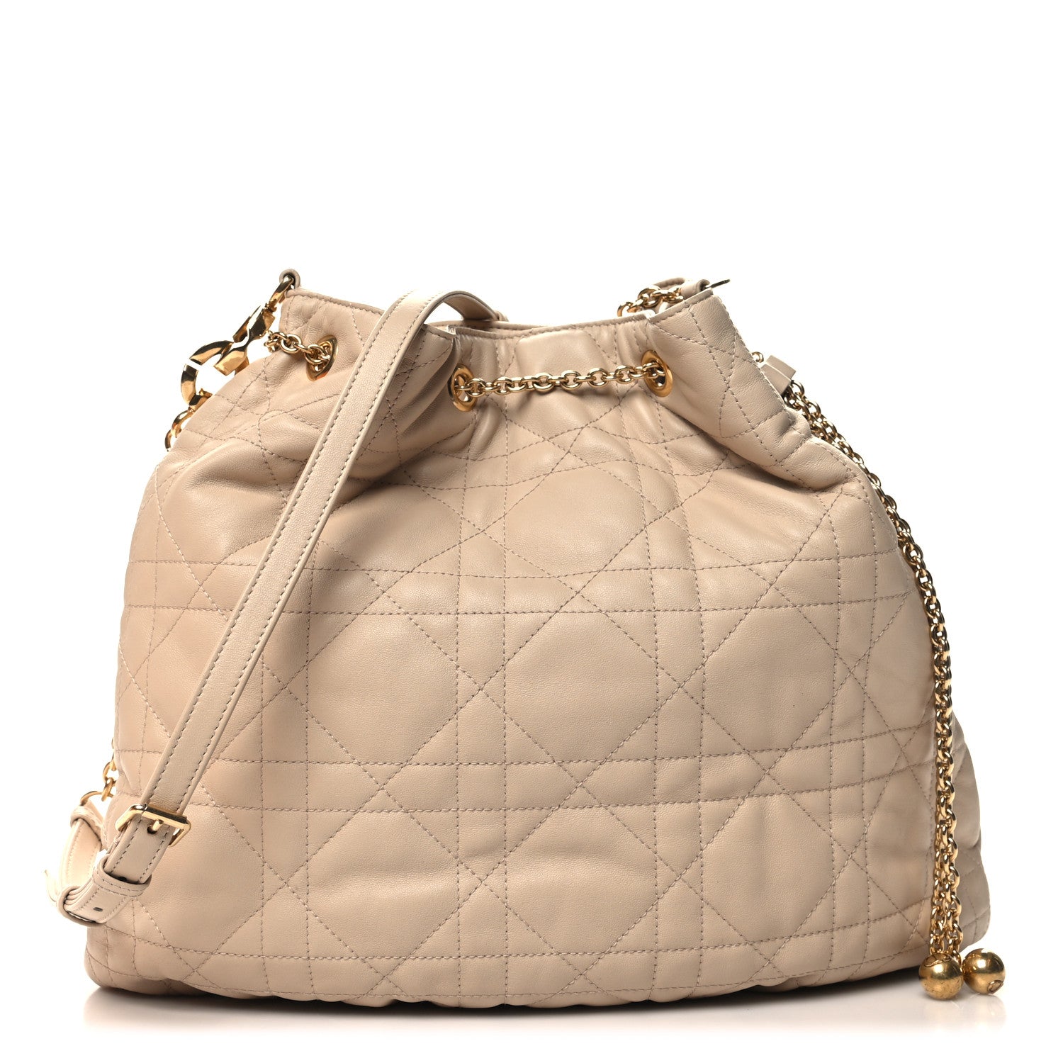 Christian Dior Lambskin Supple Macrocannage Ammi Bag Beige 1 of 9