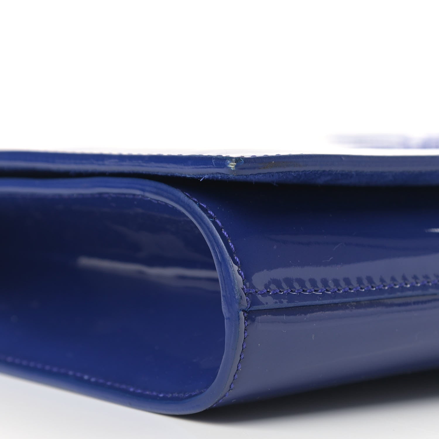 Saint Laurent Patent Calfskin Monogram Large Belle De Jour Clutch Royal Blue 8 of 11
