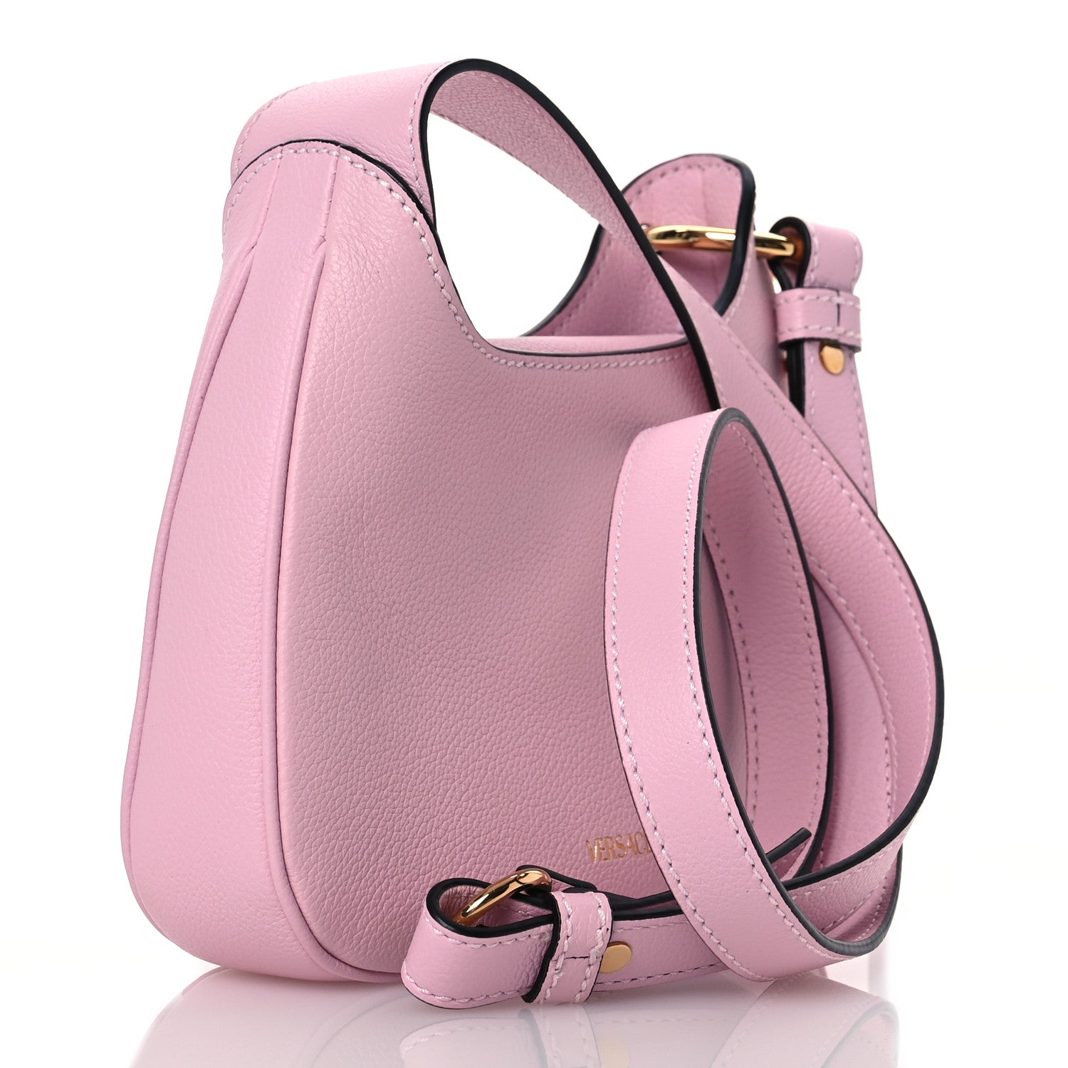 Versace Calfskin La Medusa Small Hobo Crossbody Pink 3 of 12