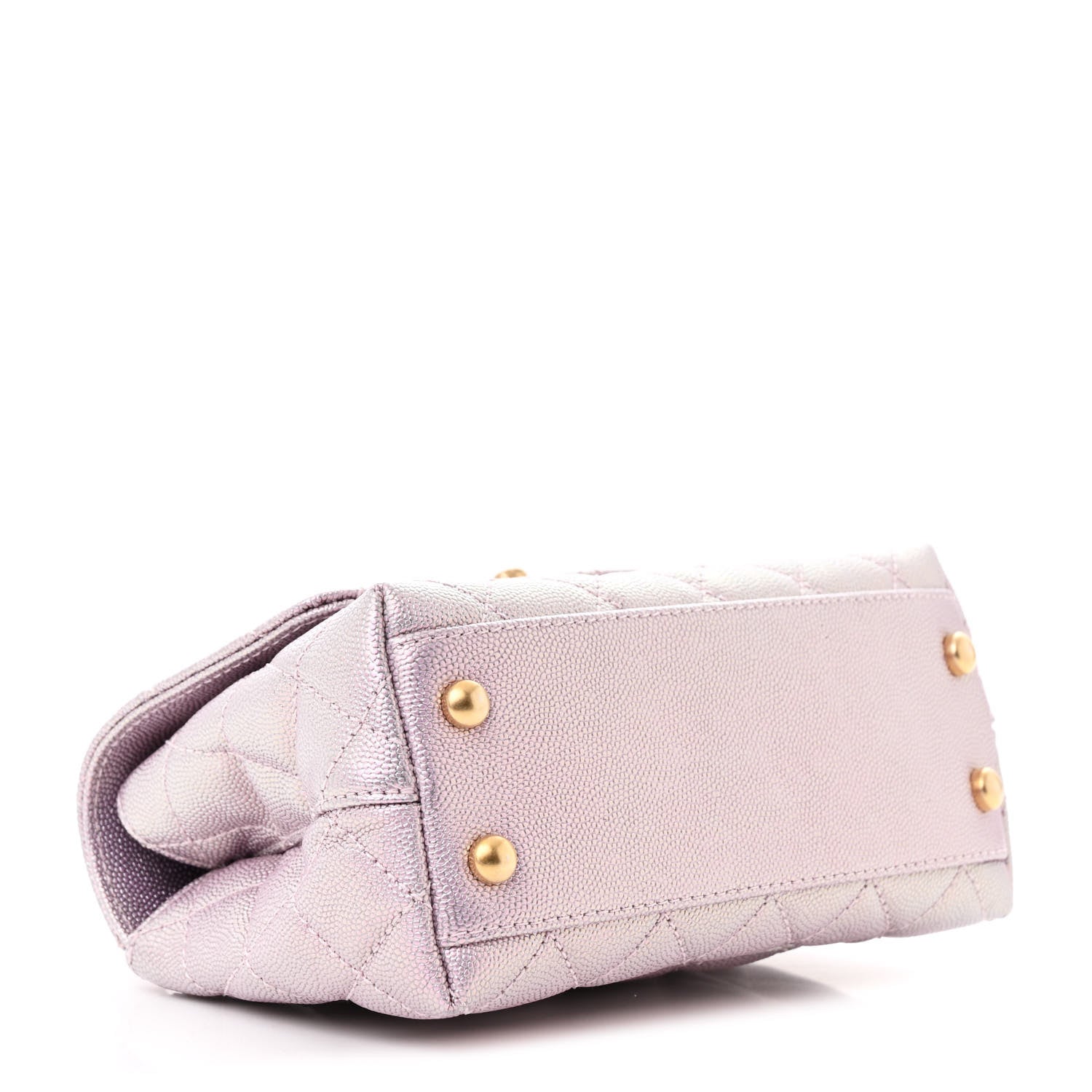 Chanel Metallic Caviar Quilted Extra Mini Coco Handle Flap Light Pink 4 of 12