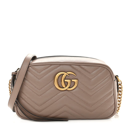 Gucci Calfskin Matelasse Small GG Marmont Chain Shoulder Bag Porcelain Rose 1 of 11