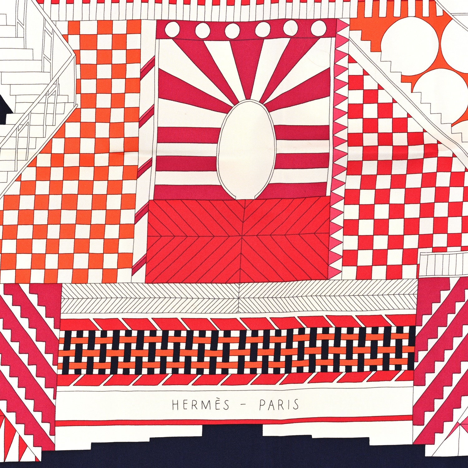 Hermes Silk Promenade Au Faubourg Scarf 90 2 of 4