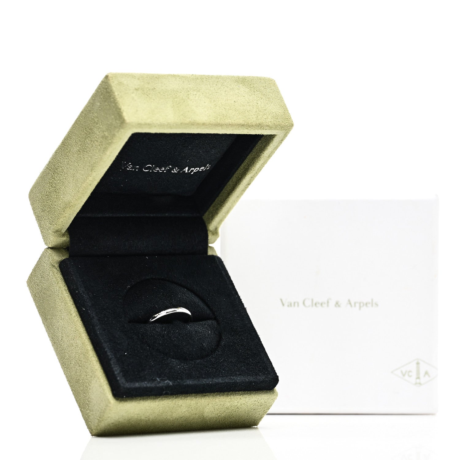 Van Cleef & Arpels Platinum 2mm Tendrement Wedding Band Ring 52 6 5 of 5
