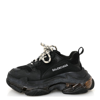 Balenciaga Fabric Mesh Womens Triple S Sneakers 39 Black 2 of 20