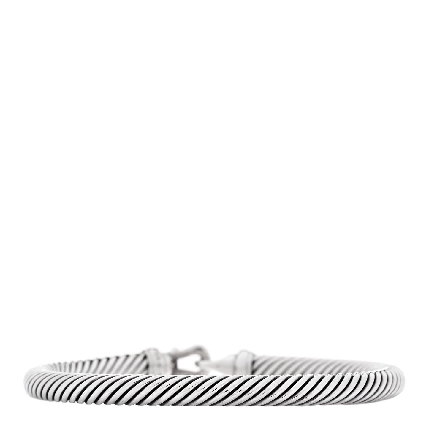 Sterling Silver Diamond 5mm Cable Buckle Bracelet