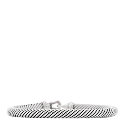 David Yurman Sterling Silver Diamond 5mm Cable Buckle Bracelet 2 of 3