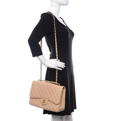 Chanel Caviar Quilted Jumbo Single Flap Beige Clair 2 of 11