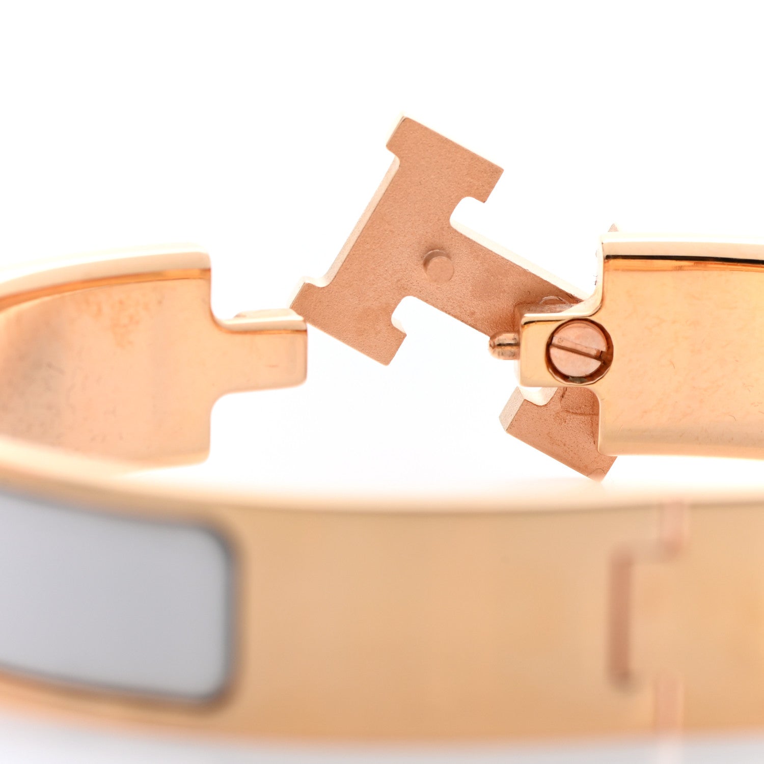 Hermes Enamel Narrow Clic Clac H Bracelet PM White 6 of 7