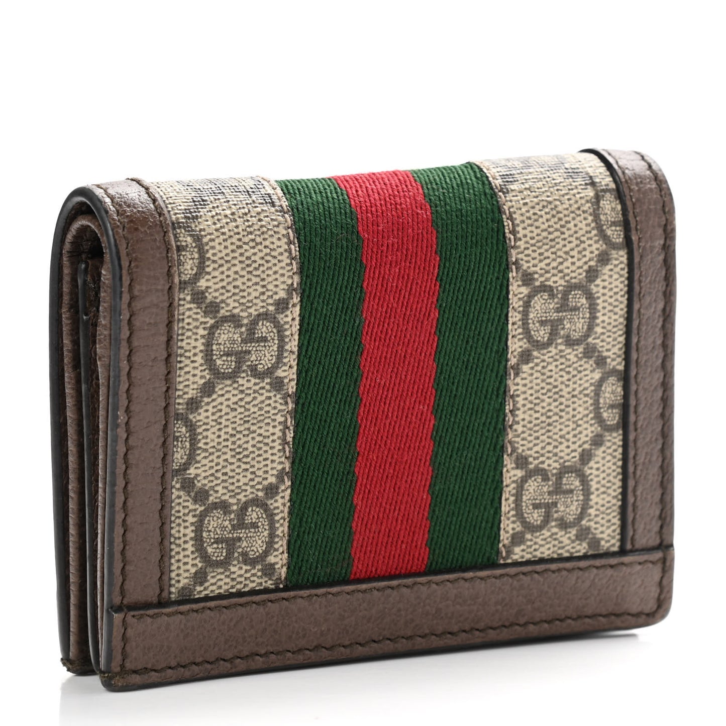 GG Supreme Monogram Web Ophidia Card Case Beige New Acero