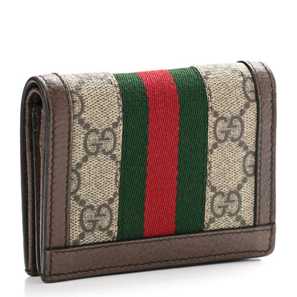 Gucci GG Supreme Monogram Web Ophidia Card Case Beige New Acero 3 of 7