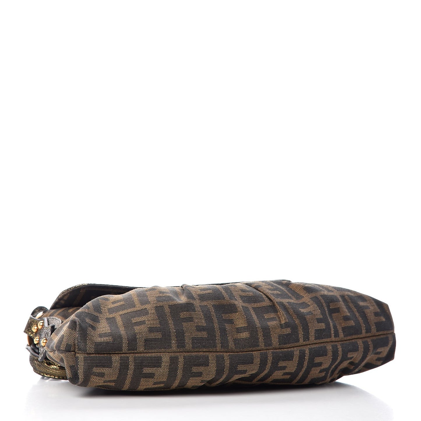 Zucca Calfskin Lizard Embossed Small Chef Shoulder Bag Tobacco