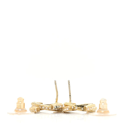 Chanel Baguette Crystal CC Earrings Gold Black 3 of 6