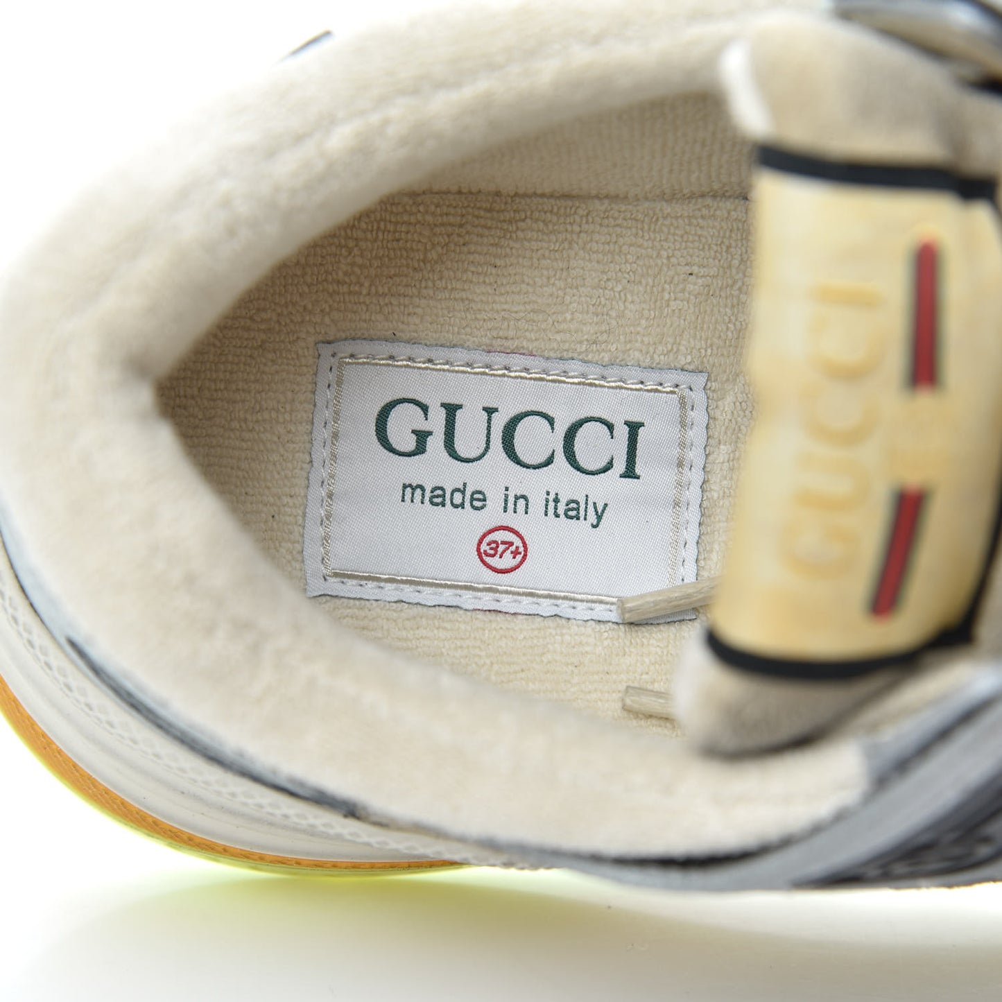 Metallic Calfskin Suede Womens Ultrapace Sneakers 37.5 Silver Oatmeal