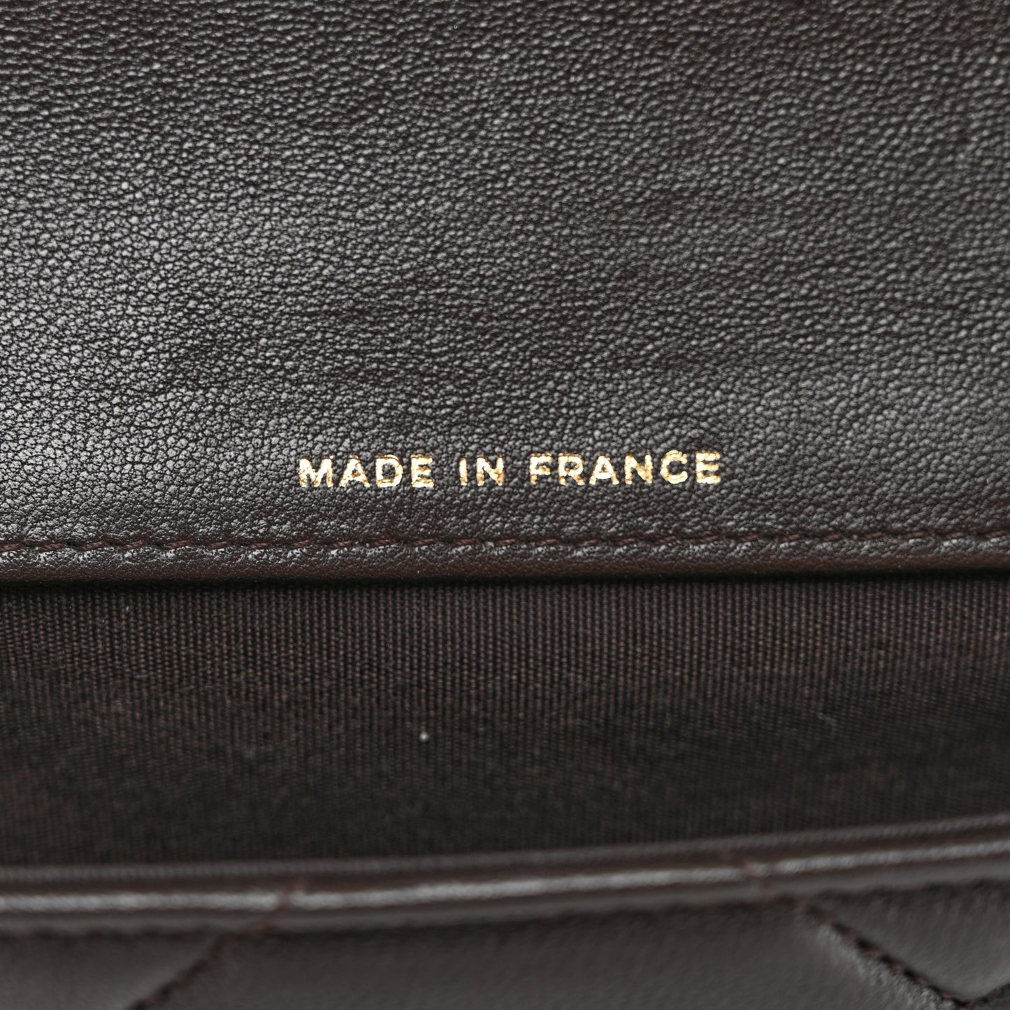 Goatskin Quilted Chanel 19 Glasses Case With Chain Brown
