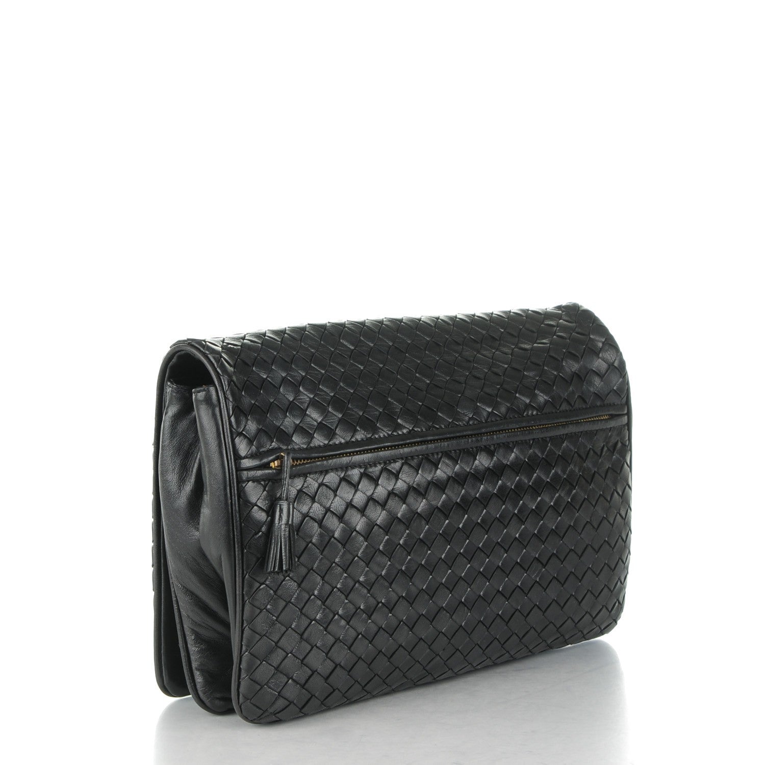 Bottega Veneta BOTTEGA VENETA Nappa Intrecciato Flap Clutch Nero Black 3 of 6