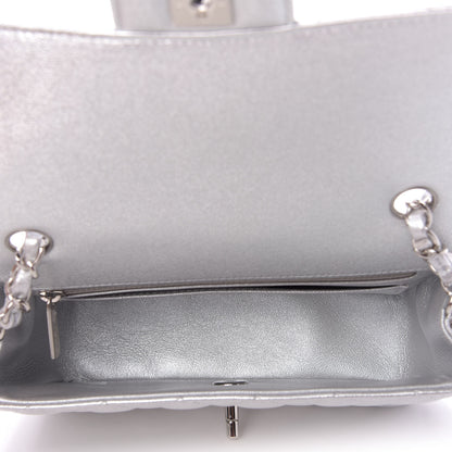 Chanel Metallic Lambskin Quilted Mini Rectangular Flap Silver 5 of 9