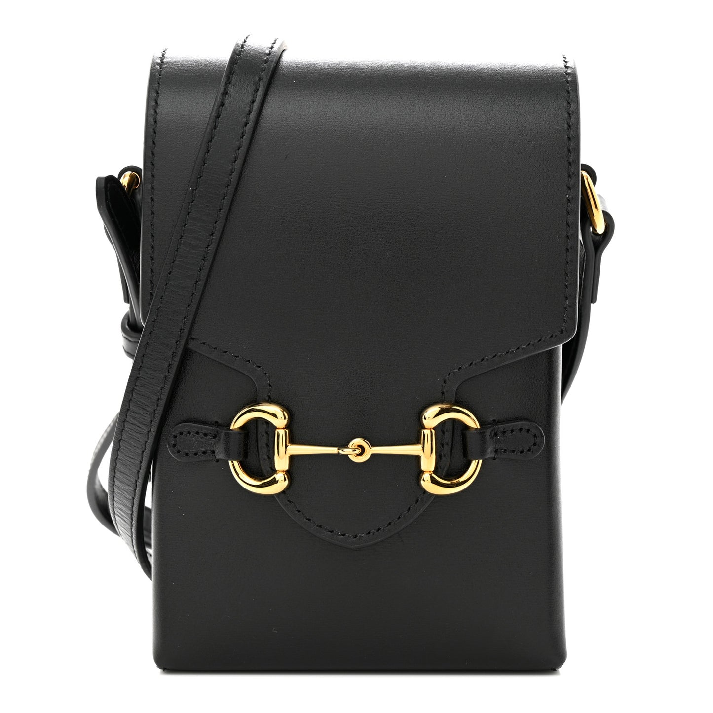 Boarded Plutone Calfskin Mini Horsebit 1955 Crossbody Bag Black