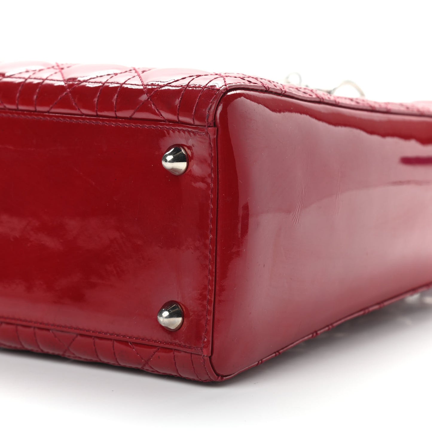 Patent Cannage Large Lady Dior Red