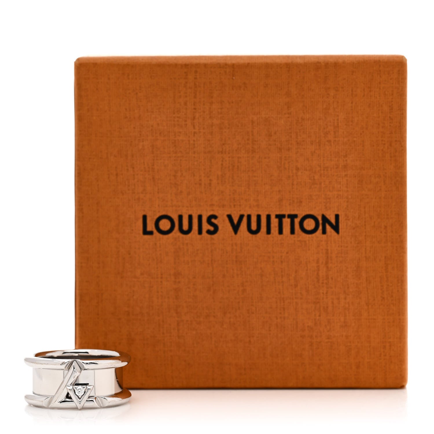 Louis Vuitton 18K White Gold Diamond Volt One Band Ring 53 6.5 5 of 5