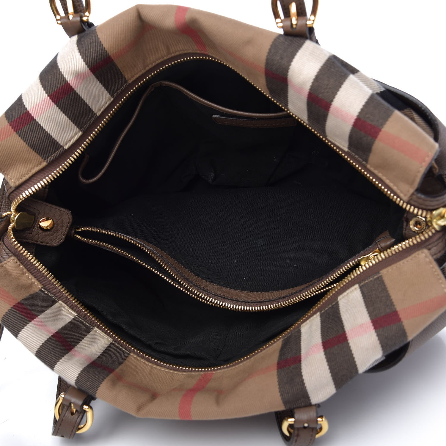 Burberry Grainy Calfskin House Check Mason Diaper Tote Tan 5 of 13