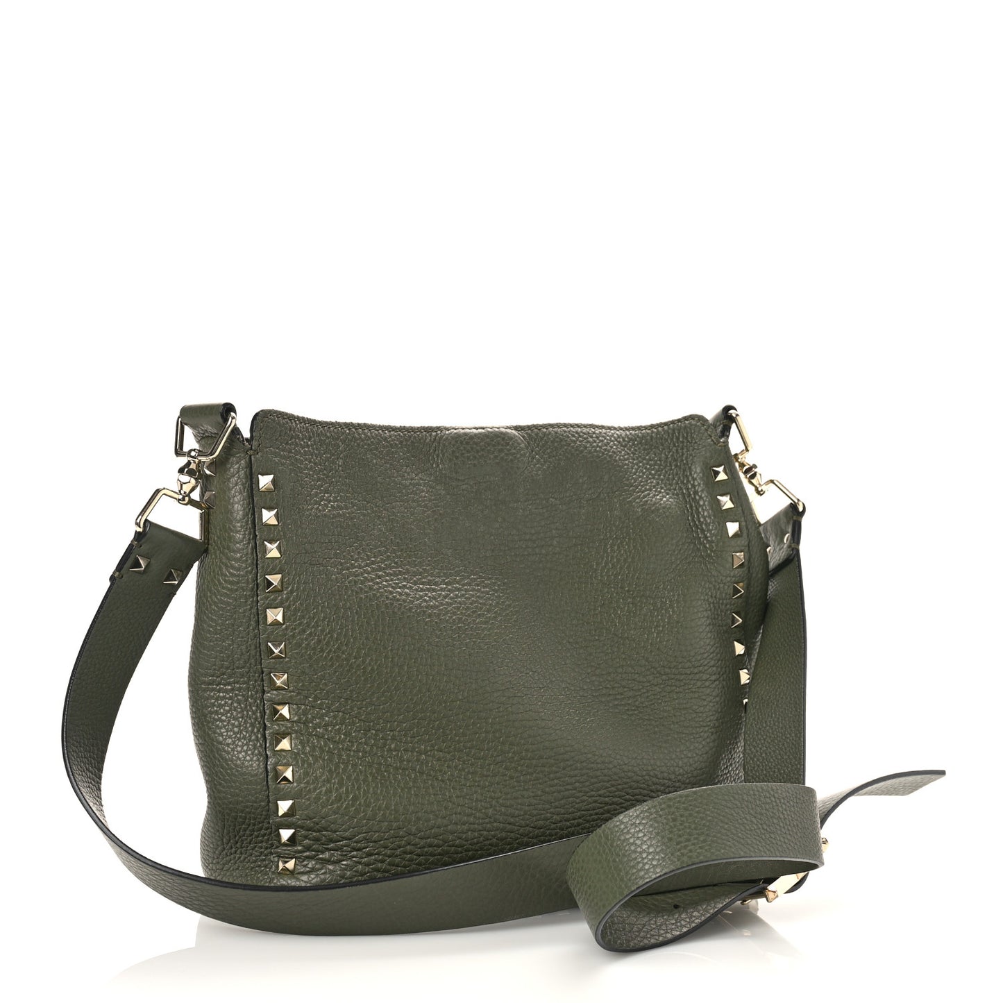 Pebbled Calfskin Small Rockstud Flip-Lock Messenger Bag Oasis