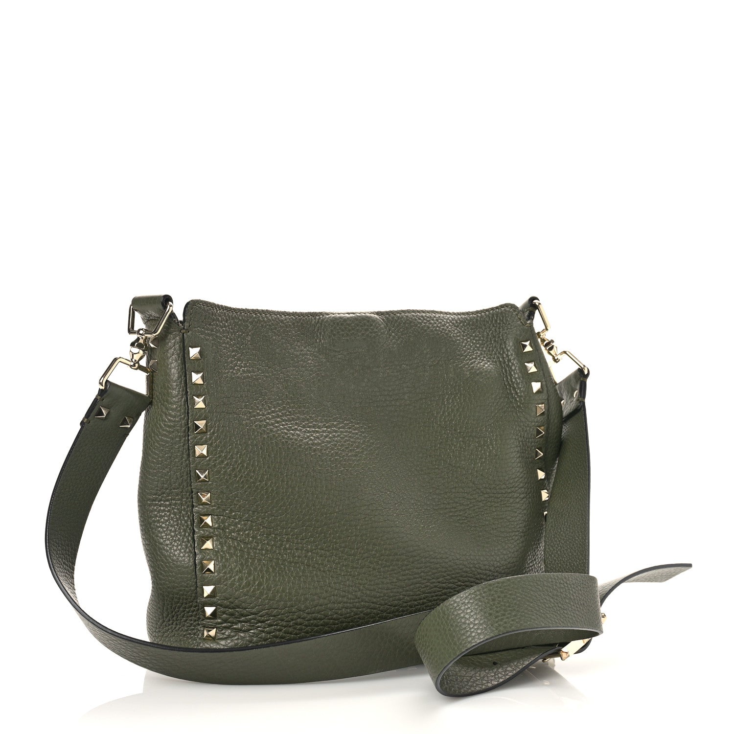 Valentino Garavani Pebbled Calfskin Small Rockstud Flip-Lock Messenger Bag Oasis 3 of 10