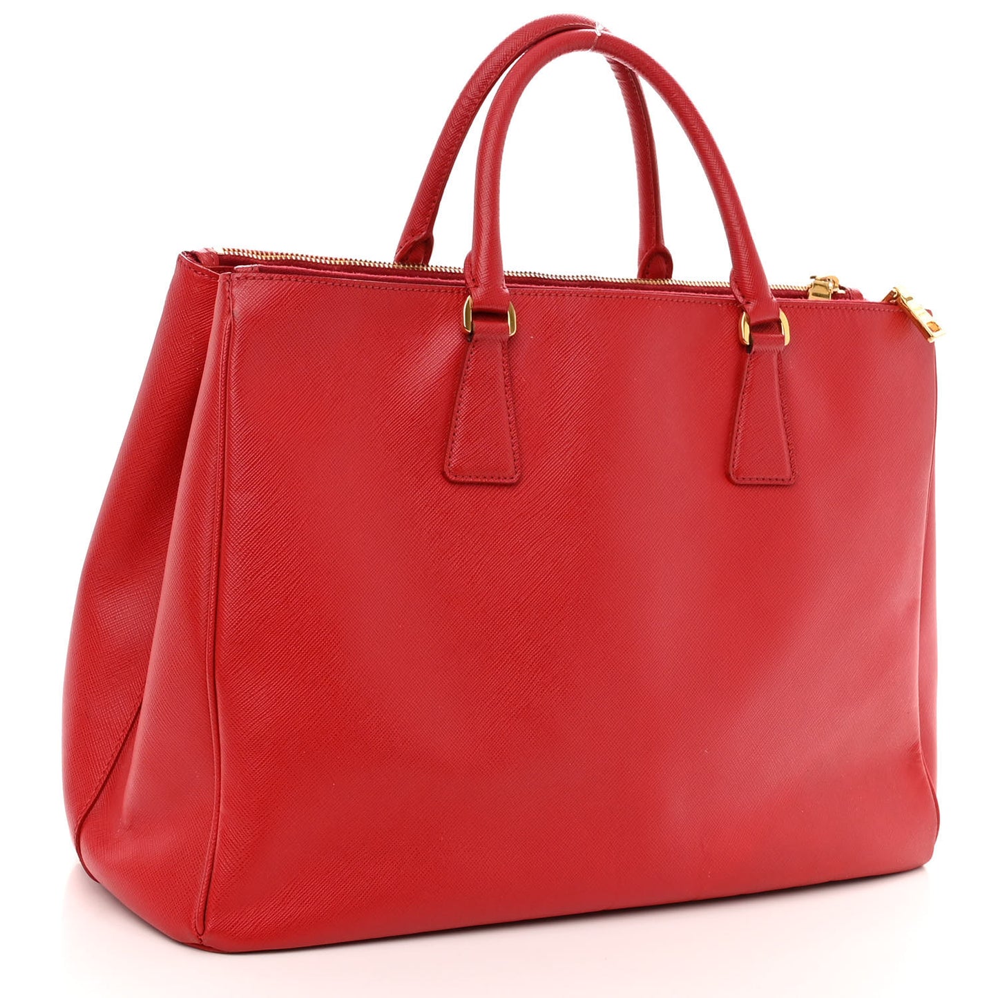 Saffiano Lux Large Galleria Double Zip Tote Fuoco