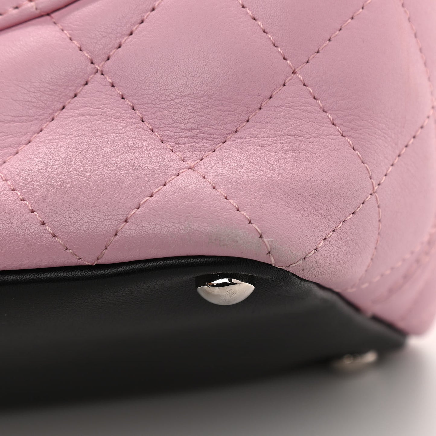 Calfskin Quilted Medium Cambon Tote Pink Black