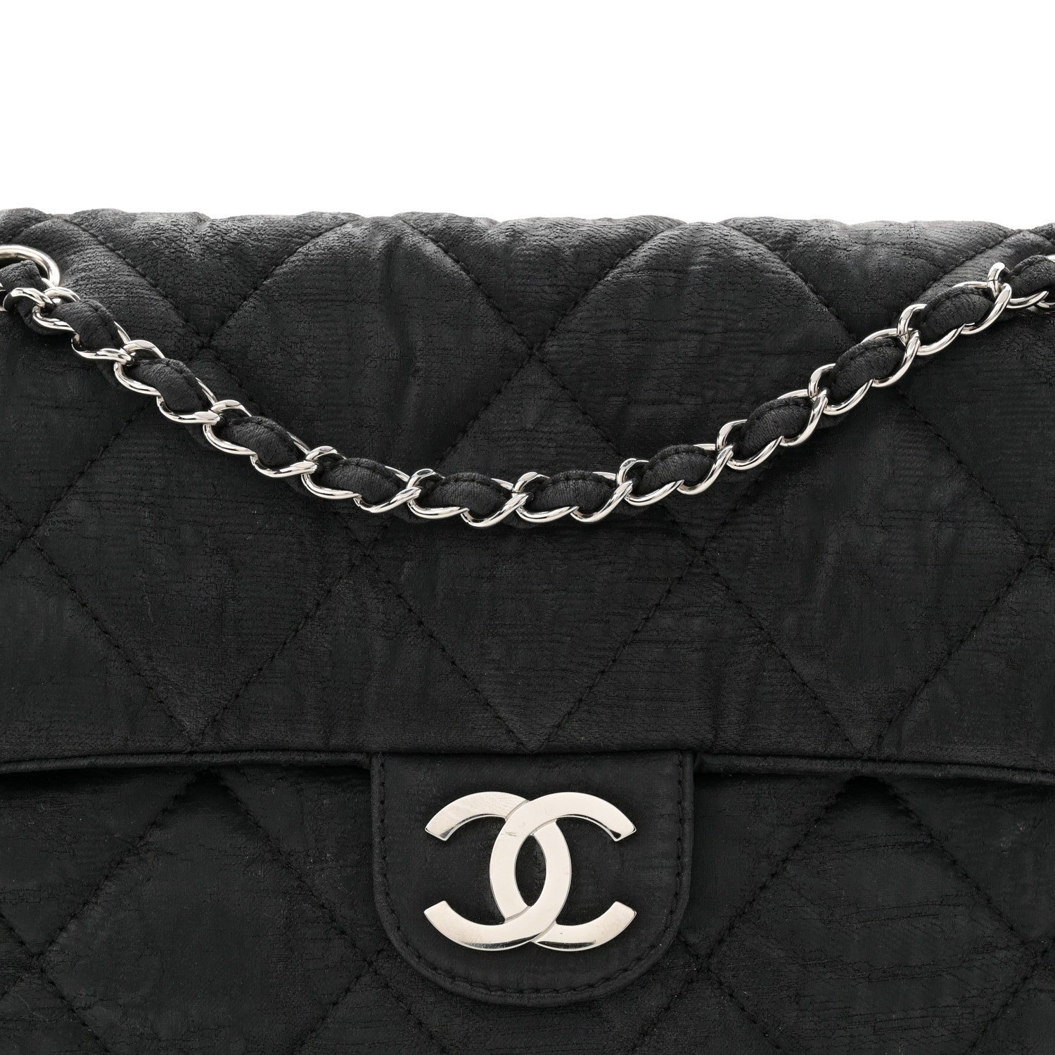 Chanel Coated Canvas Quilted Le Marais Flap Black 8 of 11