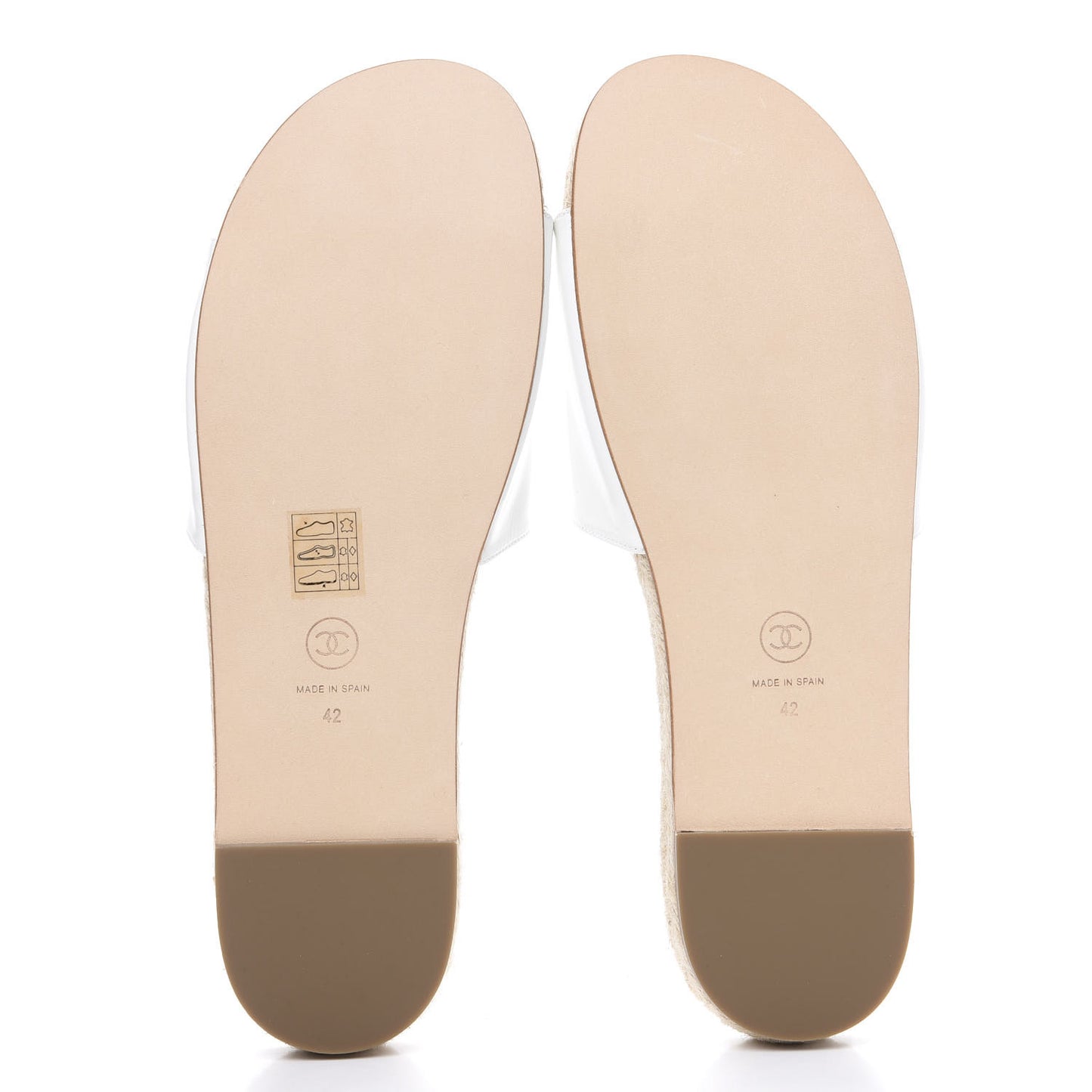 Lambskin Pearl CC Espadrille Slip On Sandals 42 Ivory