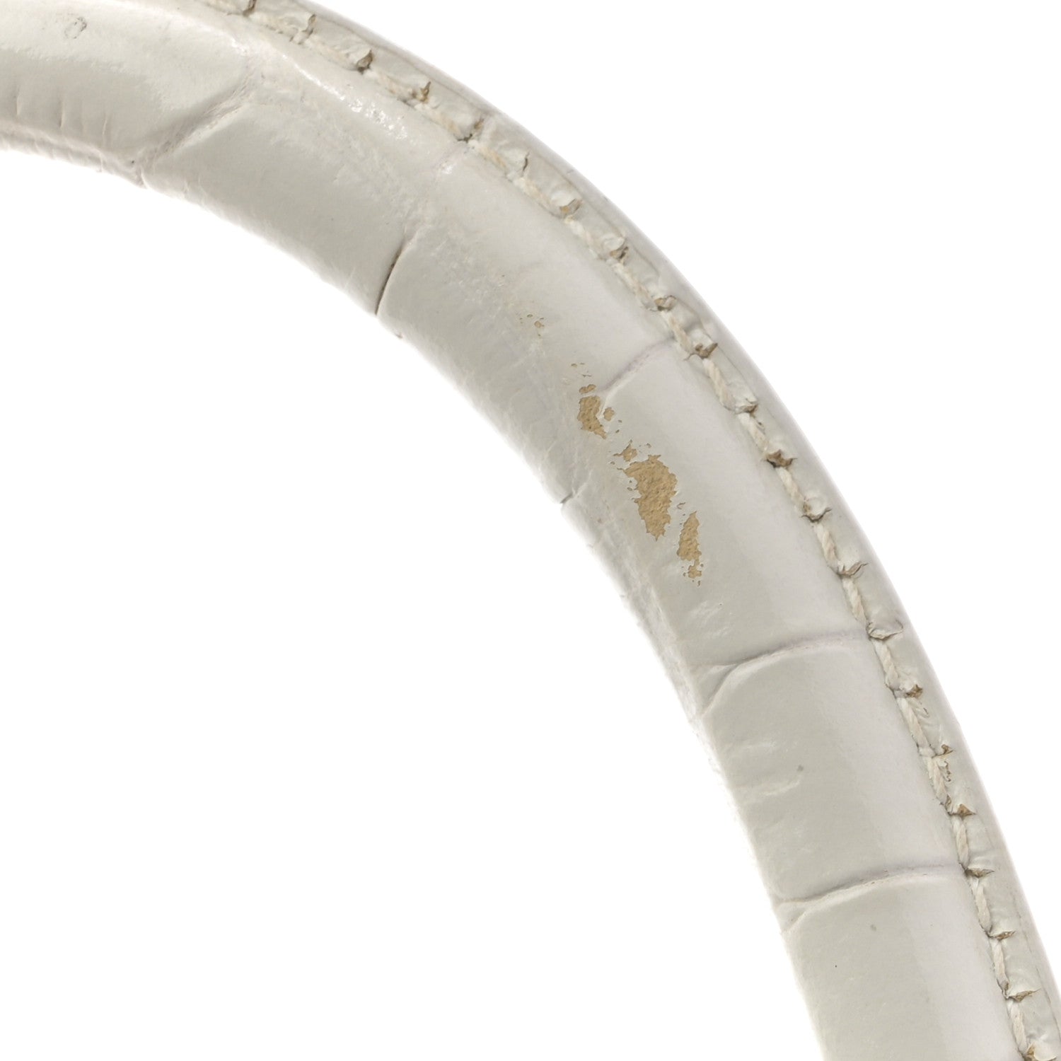 Balenciaga Calfskin Crocodile Embossed Small Hourglass Top Handle Bag White 13 of 15