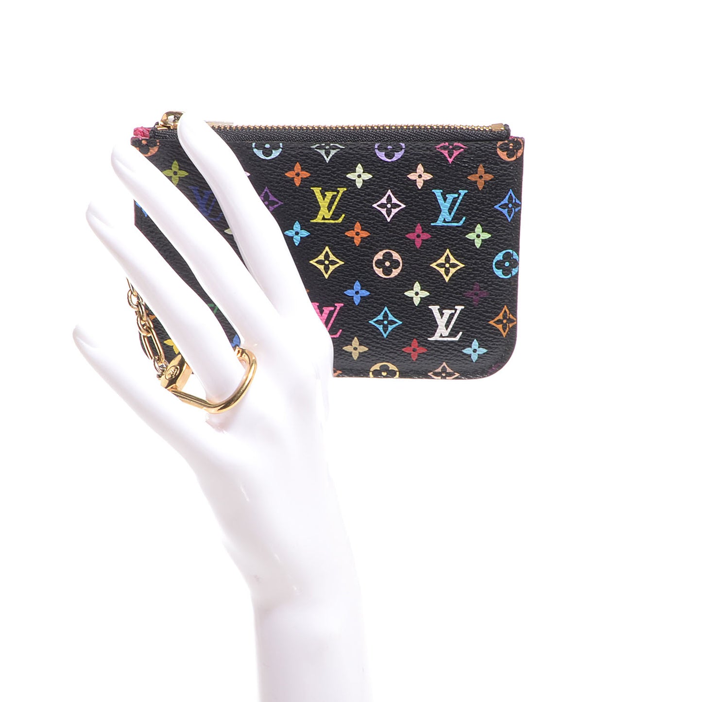 Monogram Multicolor Key Pouch Black