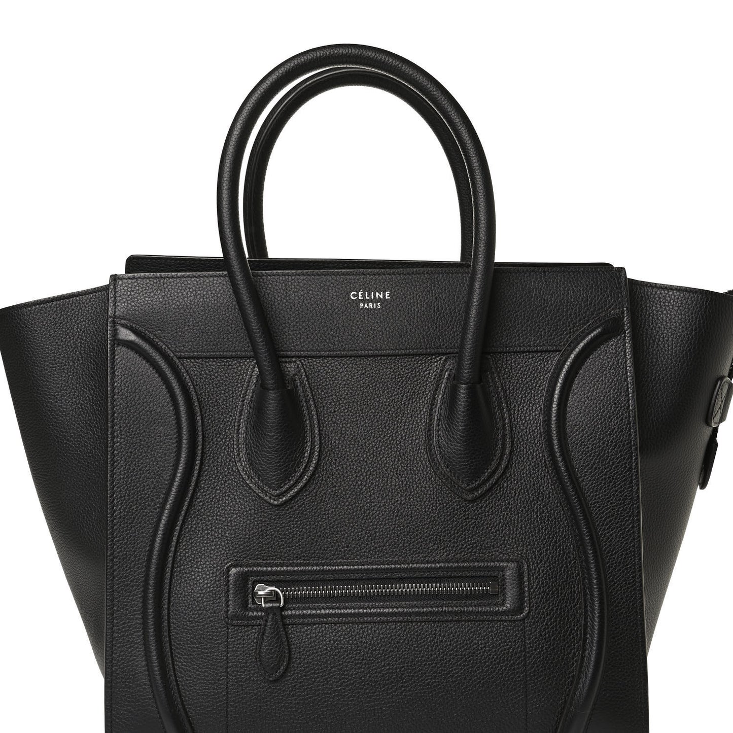 Drummed Calfskin Mini Luggage Black
