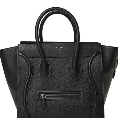 Celine Drummed Calfskin Mini Luggage Black 8 of 17