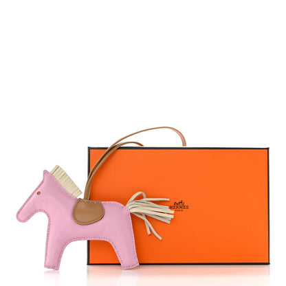 Hermes Milo Lambskin Grigri Rodeo Horse Bag Charm PM Mauve Sylvestre Craie Chai 4 of 4