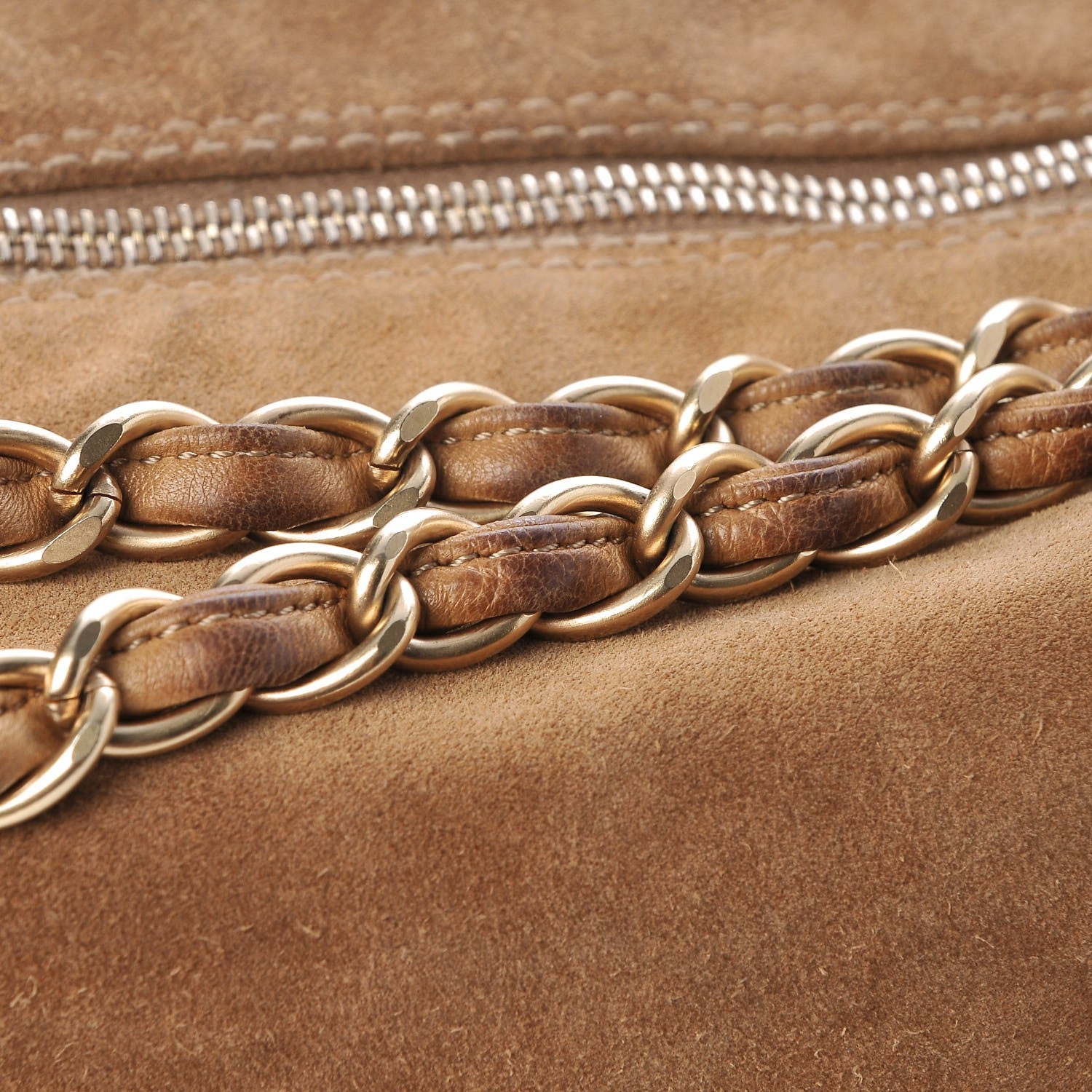 Chanel Suede CC Shoulder Bag Beige 14 of 15