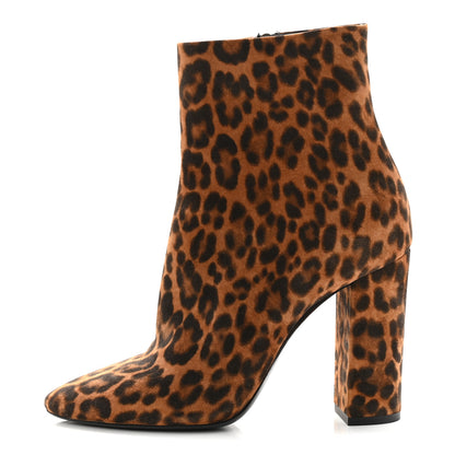 Saint Laurent Suede Lou 100 Ankle Boots 38 Leopard 1 of 9