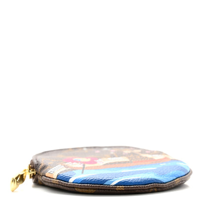 Louis Vuitton Monogram 2019 Christmas Animation Round Coin Purse Blue 4 of 6