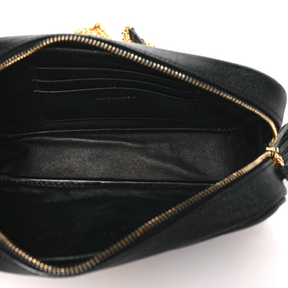 Saint Laurent Grain De Poudre Matelasse Monogram Mini Lou Camera Bag Black 5 of 9