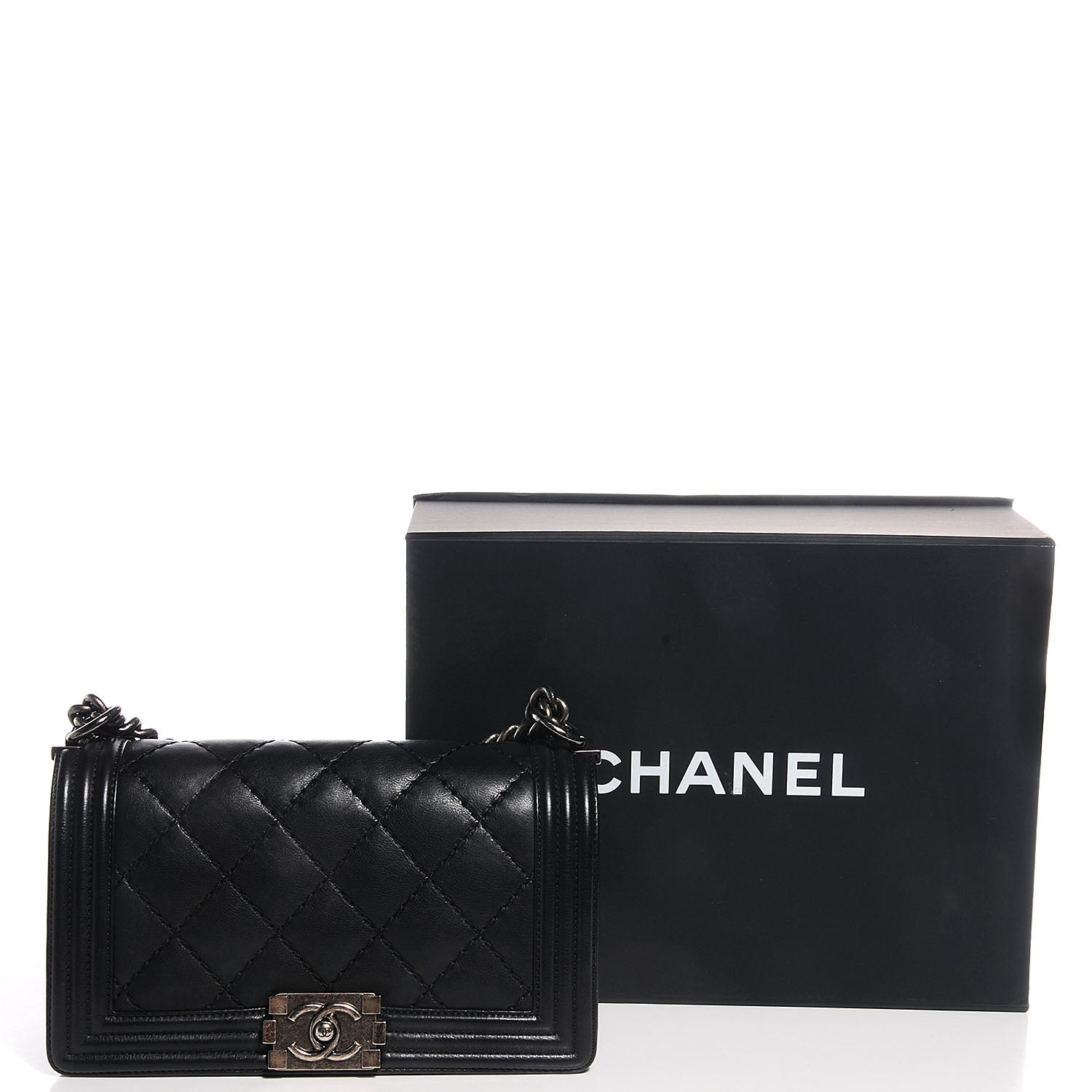 Chanel Calfskin Quilted Medium Boy Flap Black 5 of 9