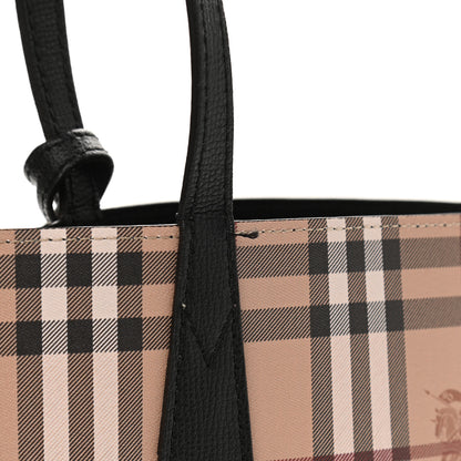 Burberry Grainy Calfskin Haymarket Check Medium Reversible Tote Black 16 of 17