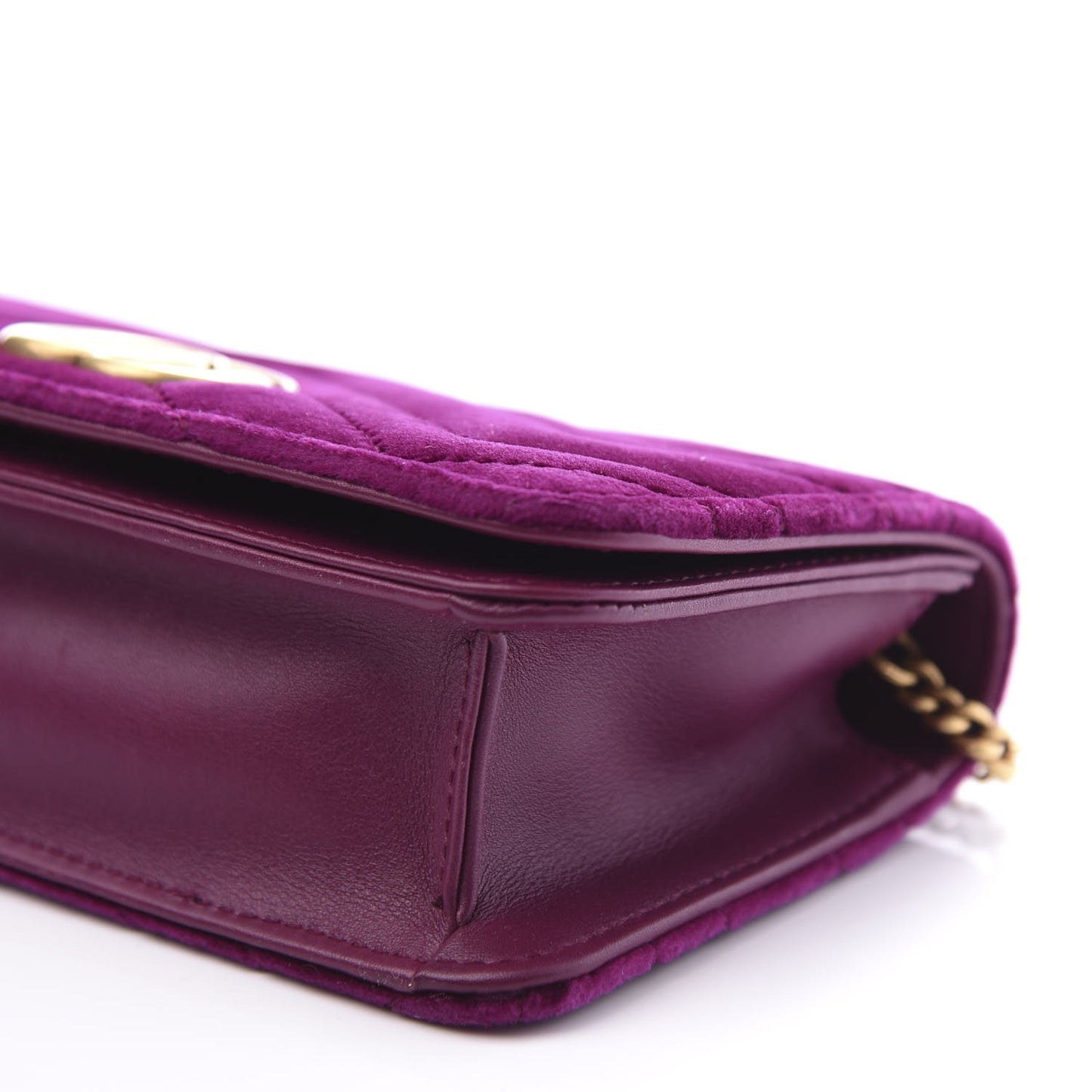 Velvet Matelasse GG Marmont Mini Bag Fuchsia Violet Cyclamen