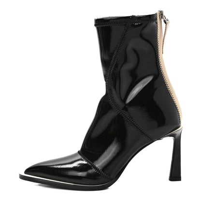 Fendi Glossy Neoprene FFrame Ankle Boots 38 Black 1 of 8