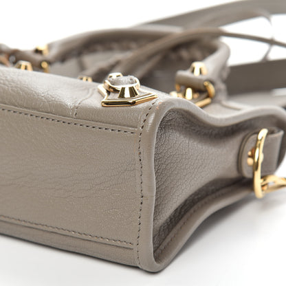 Balenciaga Chevre Gold Metallic Edge Hardware Mini City Gris Taupe 9 of 9