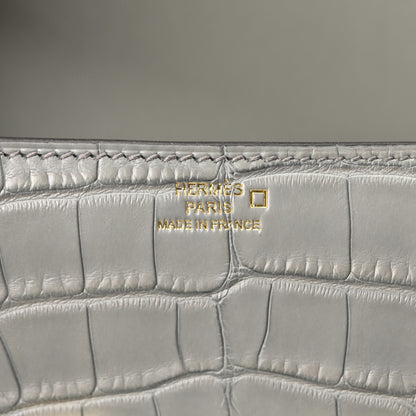 Hermes Matte Alligator Constance 1-Elan Gris Cement 7 of 12