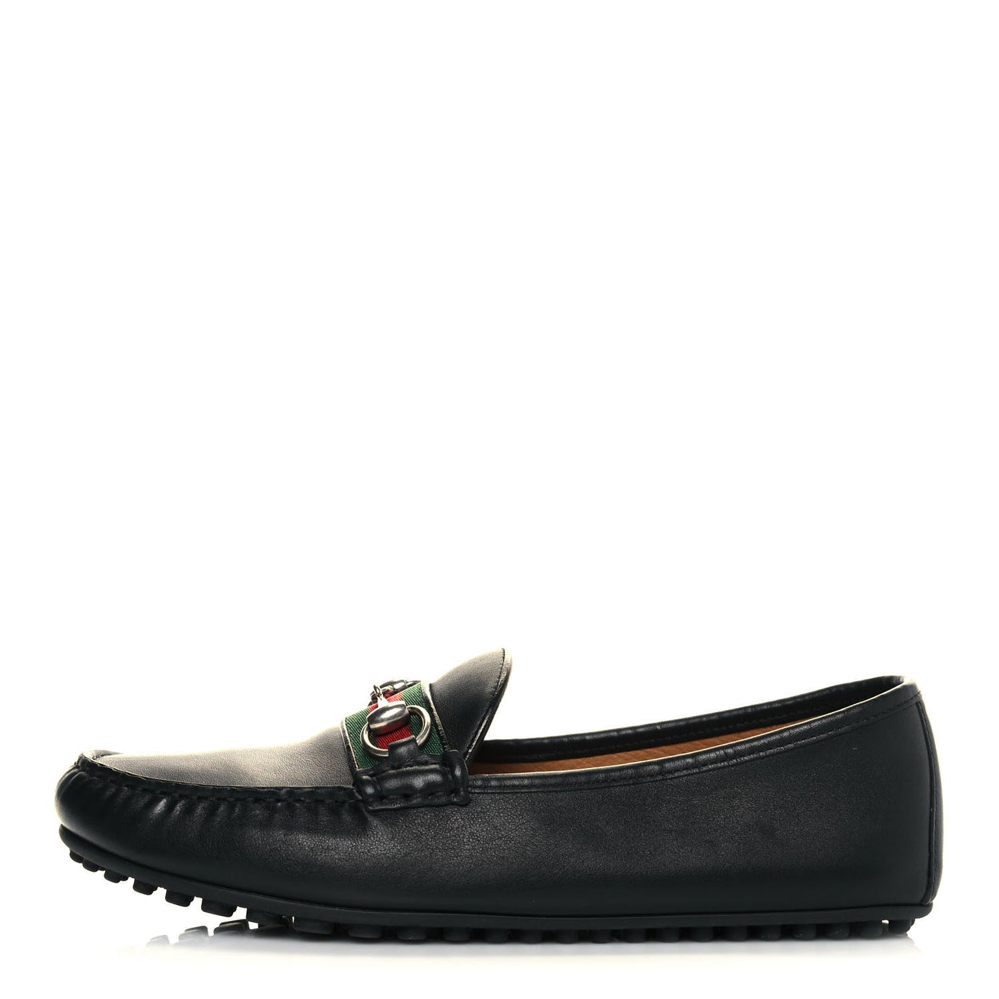 Miro Soft Calfskin Web Mens Horsebit Driver Loafers 9 Black