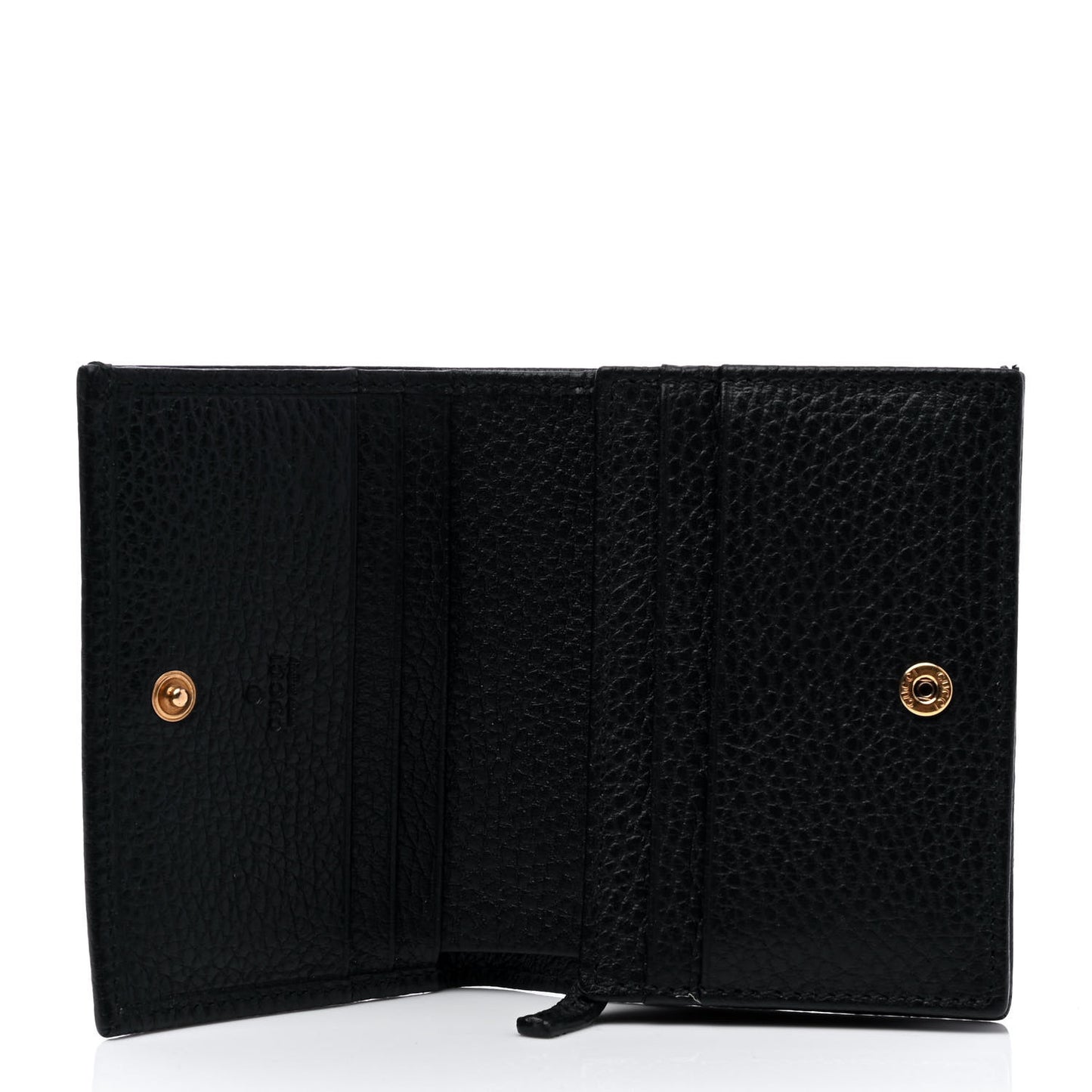 Pebbled Calfskin Butterfly Card Case Black