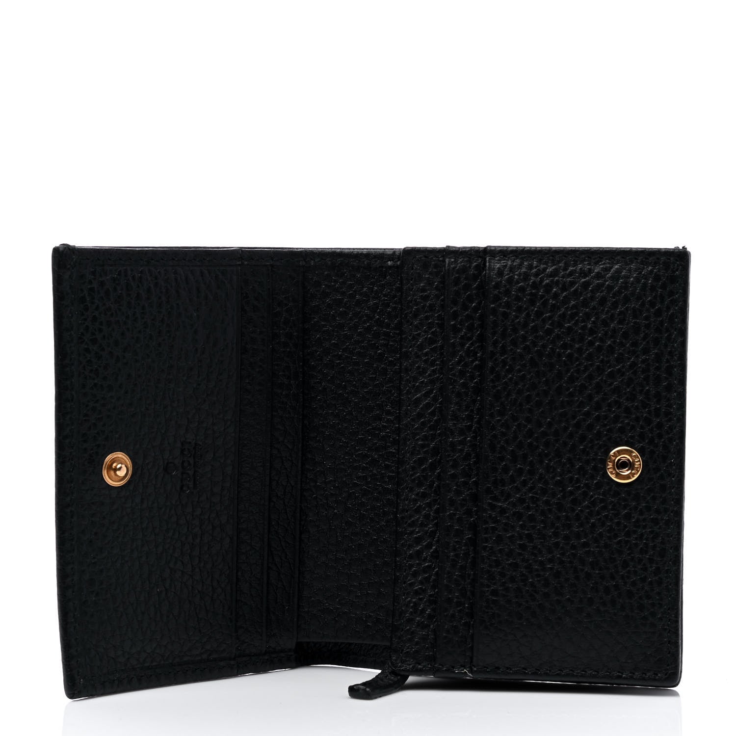 Gucci Pebbled Calfskin Butterfly Card Case Black 3 of 4