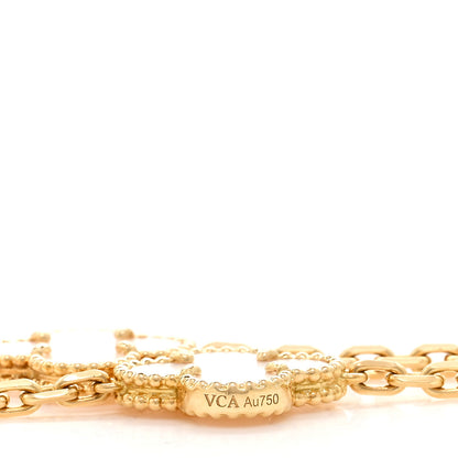 Van Cleef & Arpels 18K Yellow Gold Mother of Pearl 10 Motifs Vintage Alhambra Necklace 4 of 5
