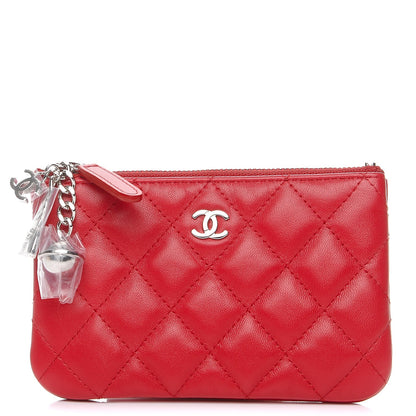 Chanel Lambskin Small Ground Control Cosmetic Case Dark Red 1 of 8